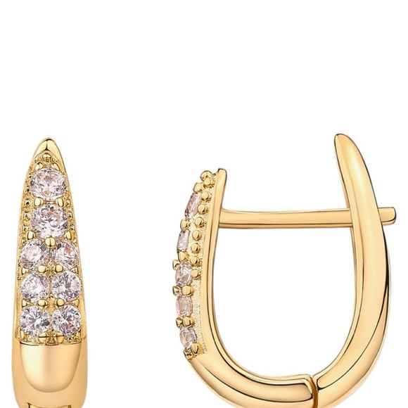 Delicate Accent Gold Plated Hypoallergenic Hoop Small Earrings - Picture 2 of 5